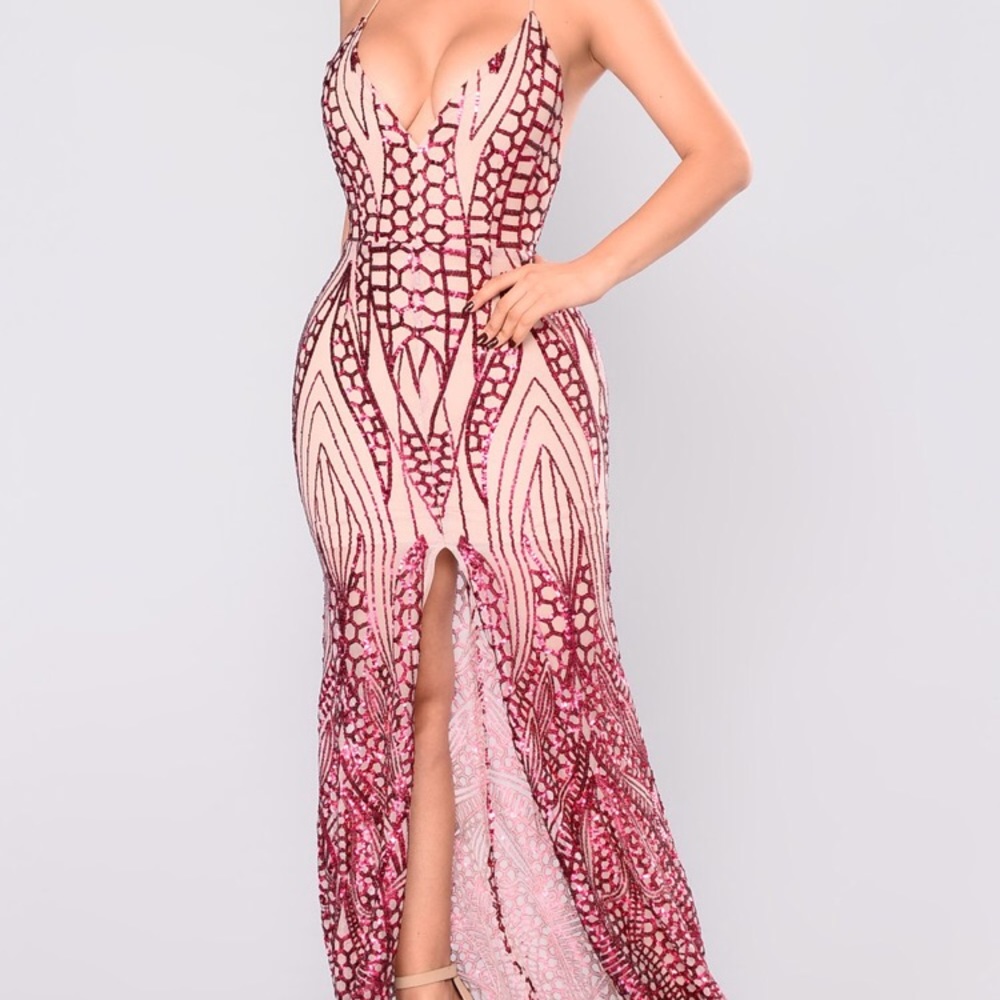 Fashion Nova All Over The World Sequin Satin Dress